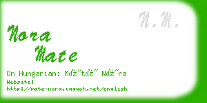 nora mate business card